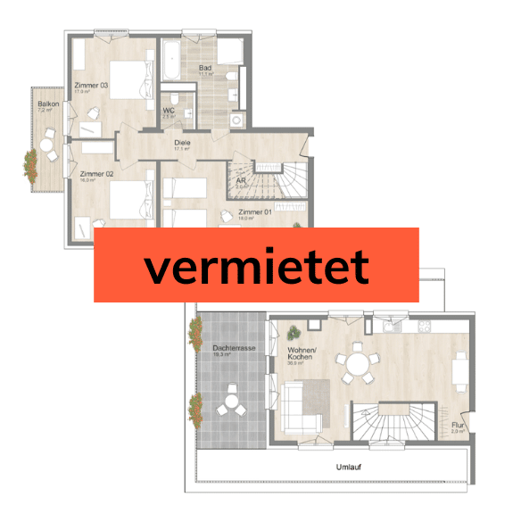 vermietet: Grundriss 4-Zimmer-Wohnung