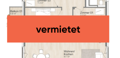 vermietet: Grundriss 3-Zimmer-Wohnung