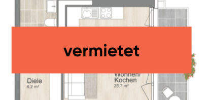 vermietet: Grundriss 1-Zimmer-Wohnung