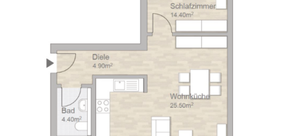 Grundriss 2-Zimmer-Wohnung