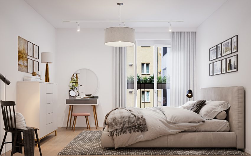 modernes helles Schlafzimmer