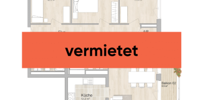 vermietet: Grundriss 4-Zimmer-Wohnung