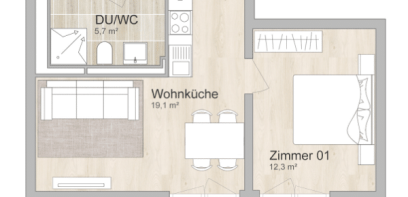 Grundriss 2-Zimmer-Wohnung