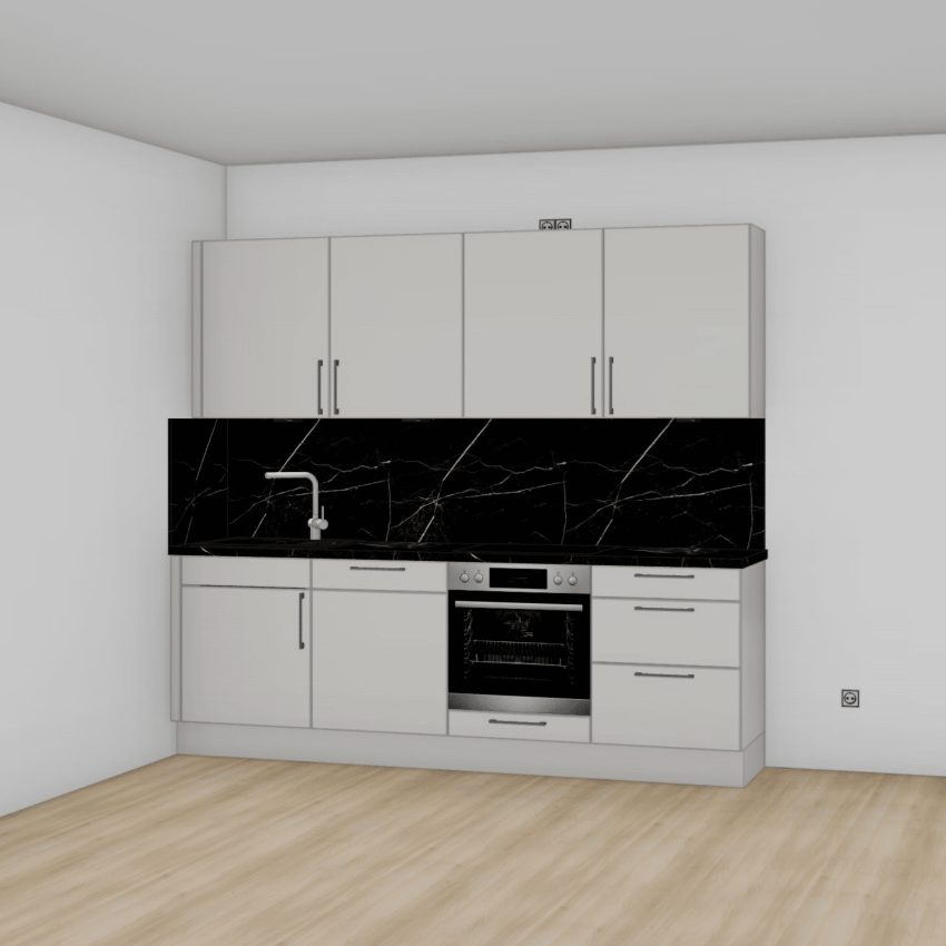 Küchenzeile weiß schwarz