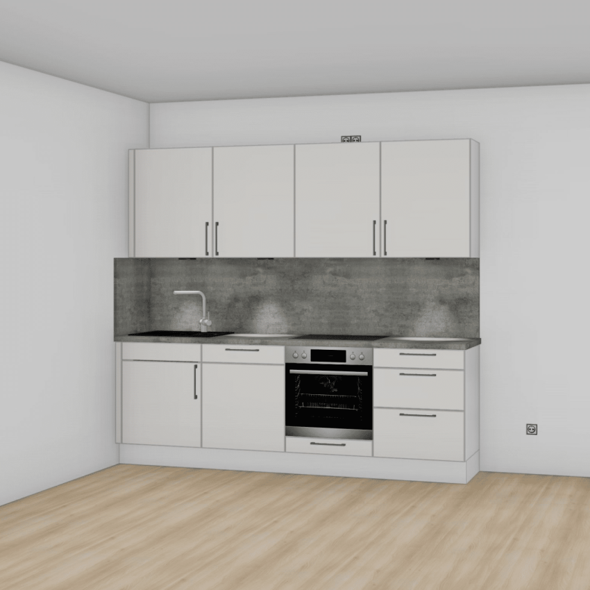 Küchenzeile weiß grau