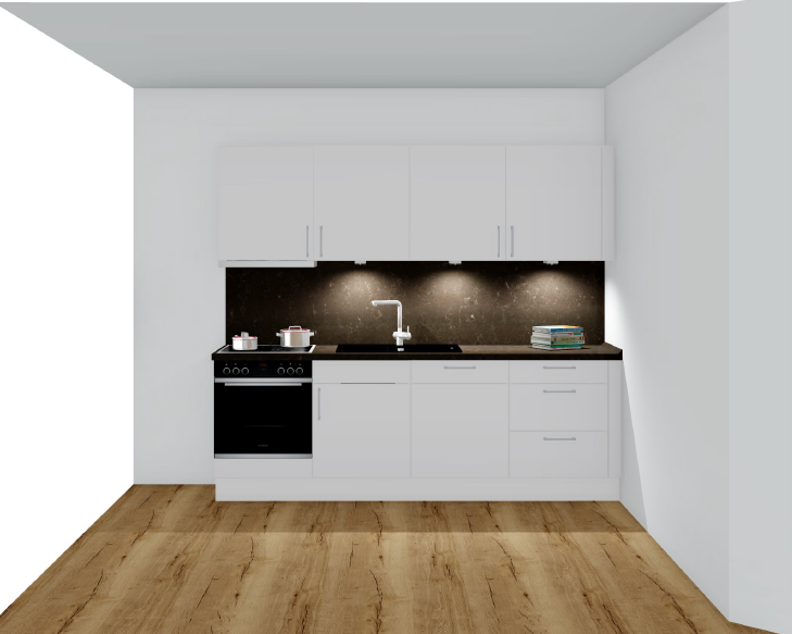 Küchenzeile weiß schwarz