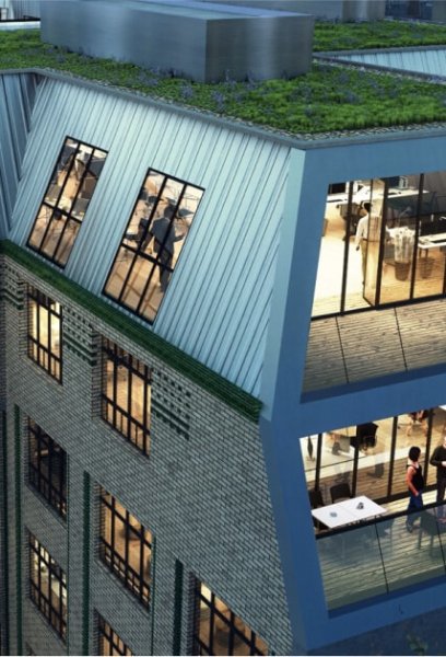 Bürogebäude aus der Luft