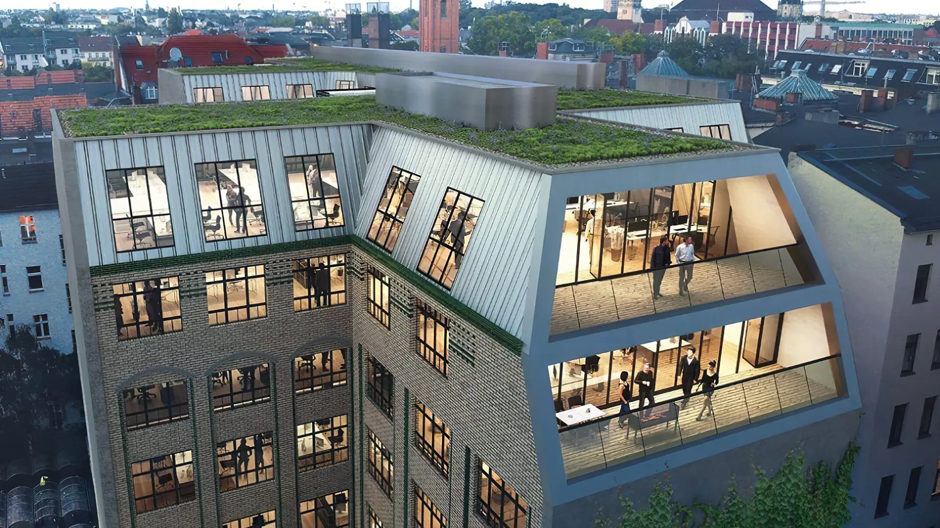 Bürogebäude aus der Luft