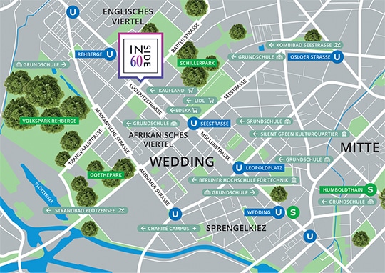 Straßenkarte mit Markierungen