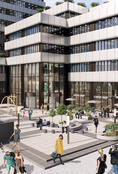 Fassade modernes Bürohochhaus