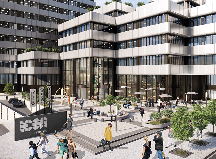 Fassade modernes Bürohochhaus