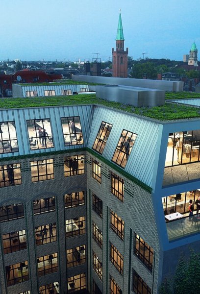 Bürogebäude aus der Luft