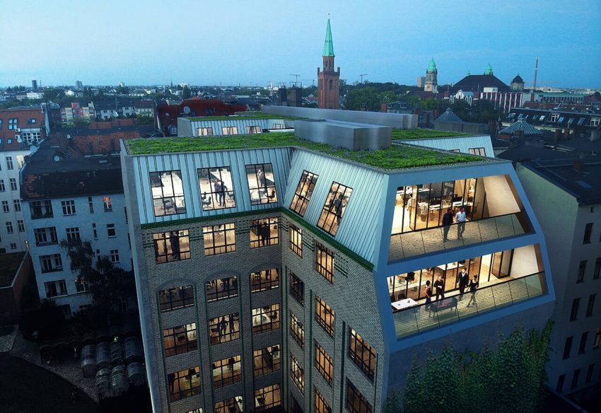 Bürogebäude aus der Luft