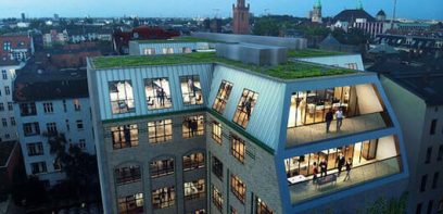 Bürogebäude von oben