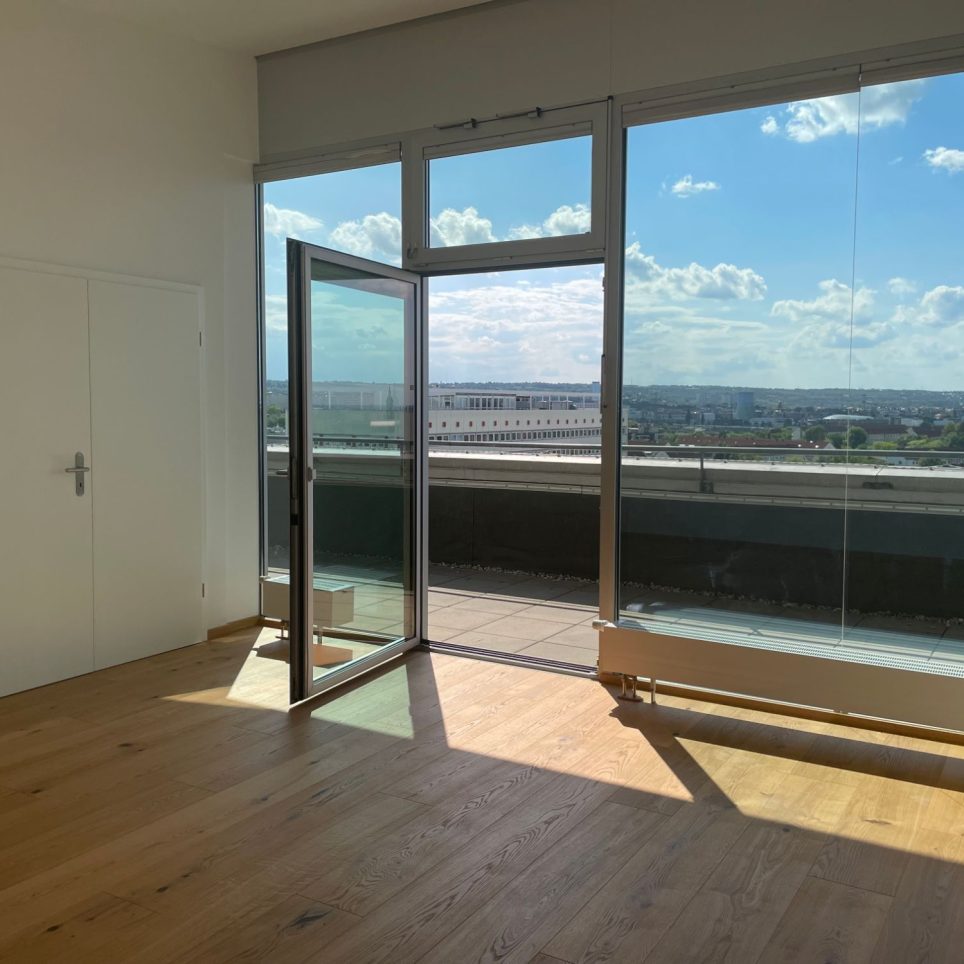 Schlafzimmer mit Skyline-Feeling