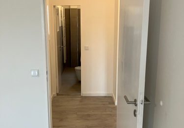 Wohnzimmer mit Blick aufs Badezimmer