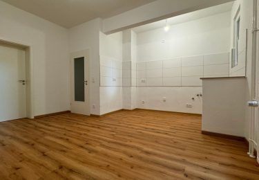 Originalfoto Wohnraum mit offener Kochküche