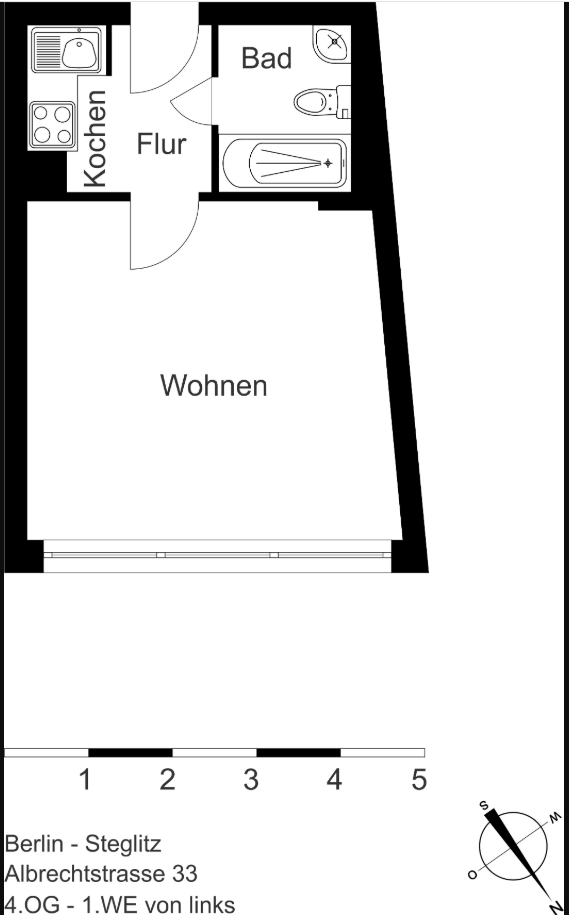 Voll möblierte 1-Zimmer Wohnung nahe Stadtpark Steglitz - Photo 1