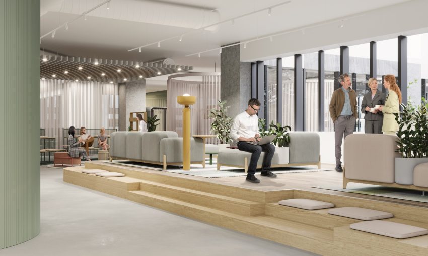 Modernes Büro mit Aufenthaltsmöglichkeiten