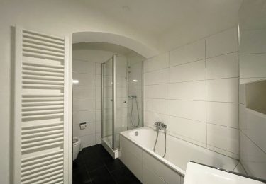 Saniertes Bad mit Wanne, Dusche, WM-Anschluss + HHK