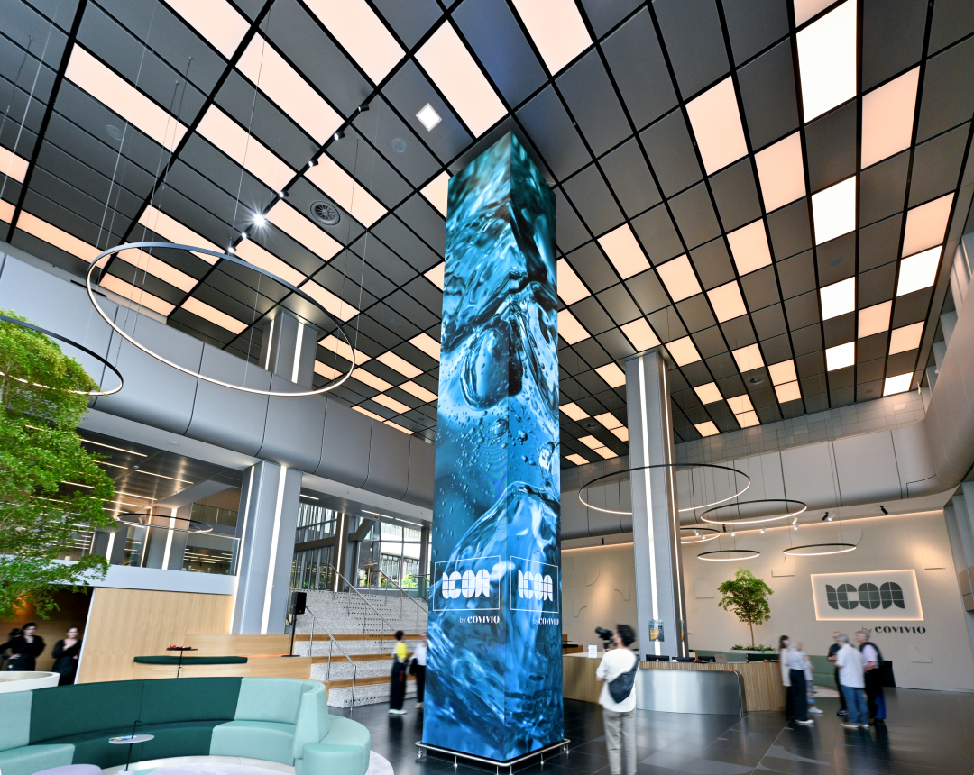 Digitale Kunst in unserem Bürogebäude ICON by Covivio
