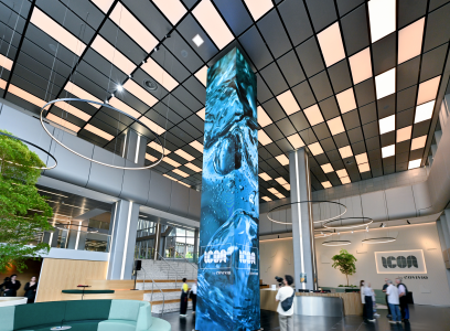 Digitale Kunst in unserem Bürogebäude ICON by Covivio